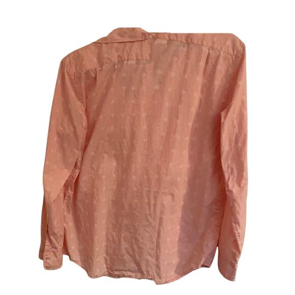 Lizwear by Liz Claiborne Women’s Peach Polka Dot Button-Up Shirt Size L - Picture 4 of 6